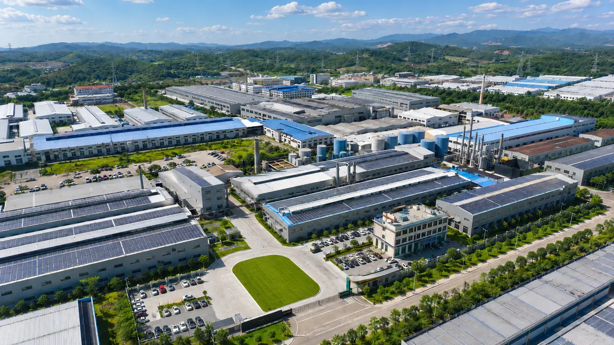 ROYI artificial leather manufacturing base and surrounding industrial area