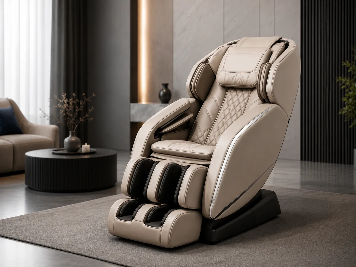 Massage chair leather application