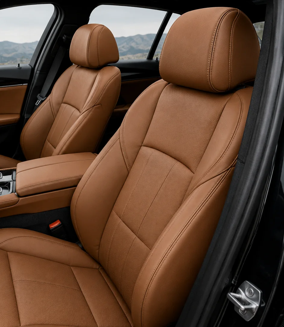 PU leather application for automotive interior seat trim