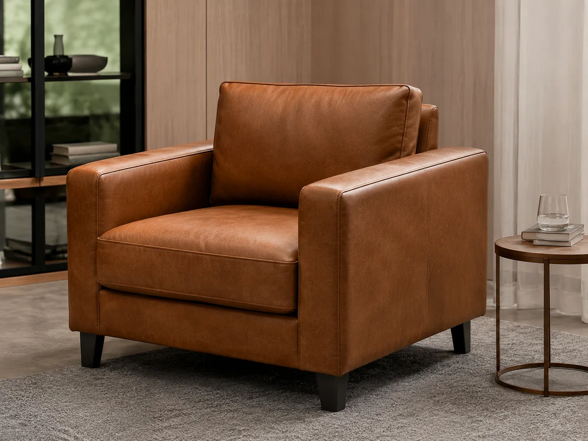 PU leather application for furniture armchair upholstery