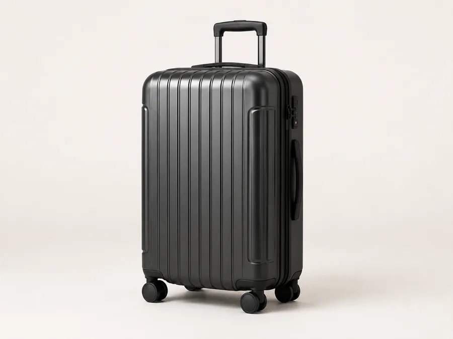 PVC leather for luggage and hard cases with structured suitcase shell