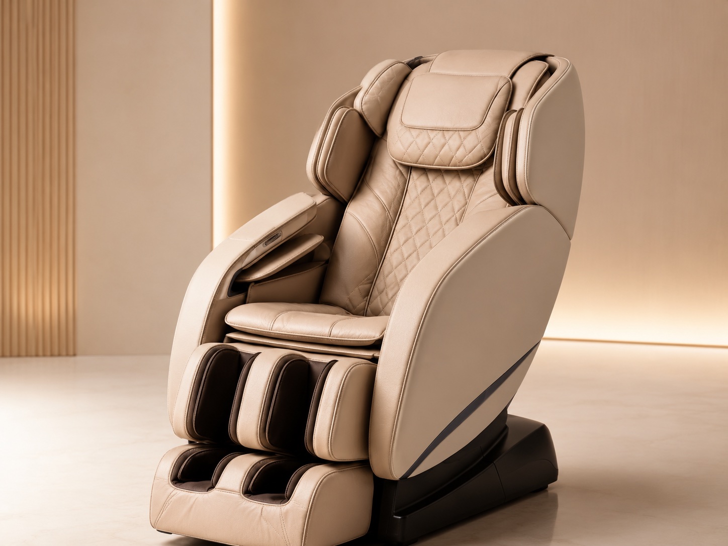 Synthetic leather upholstery on a massage chair