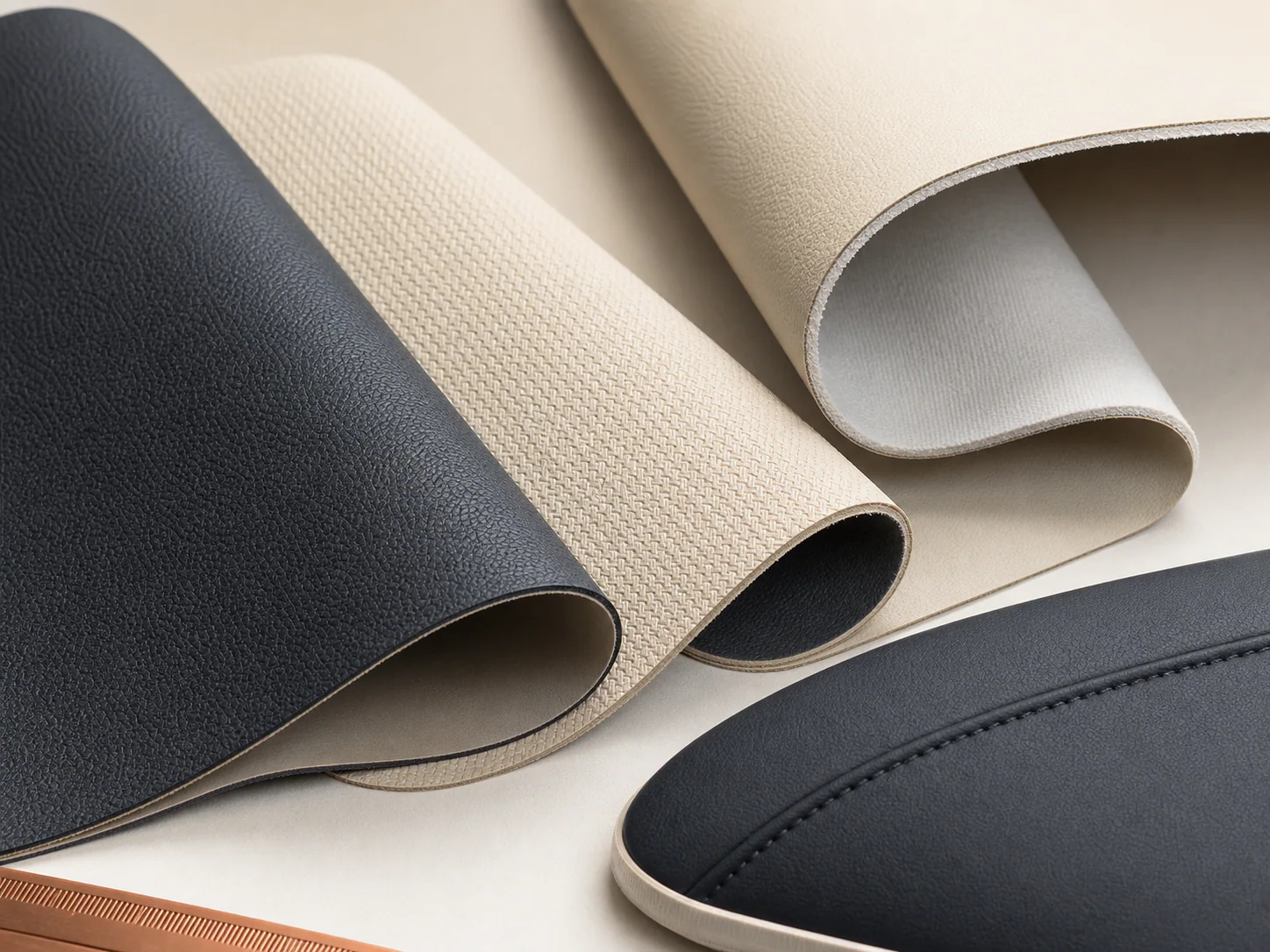 Synthetic leather surface and backing concept