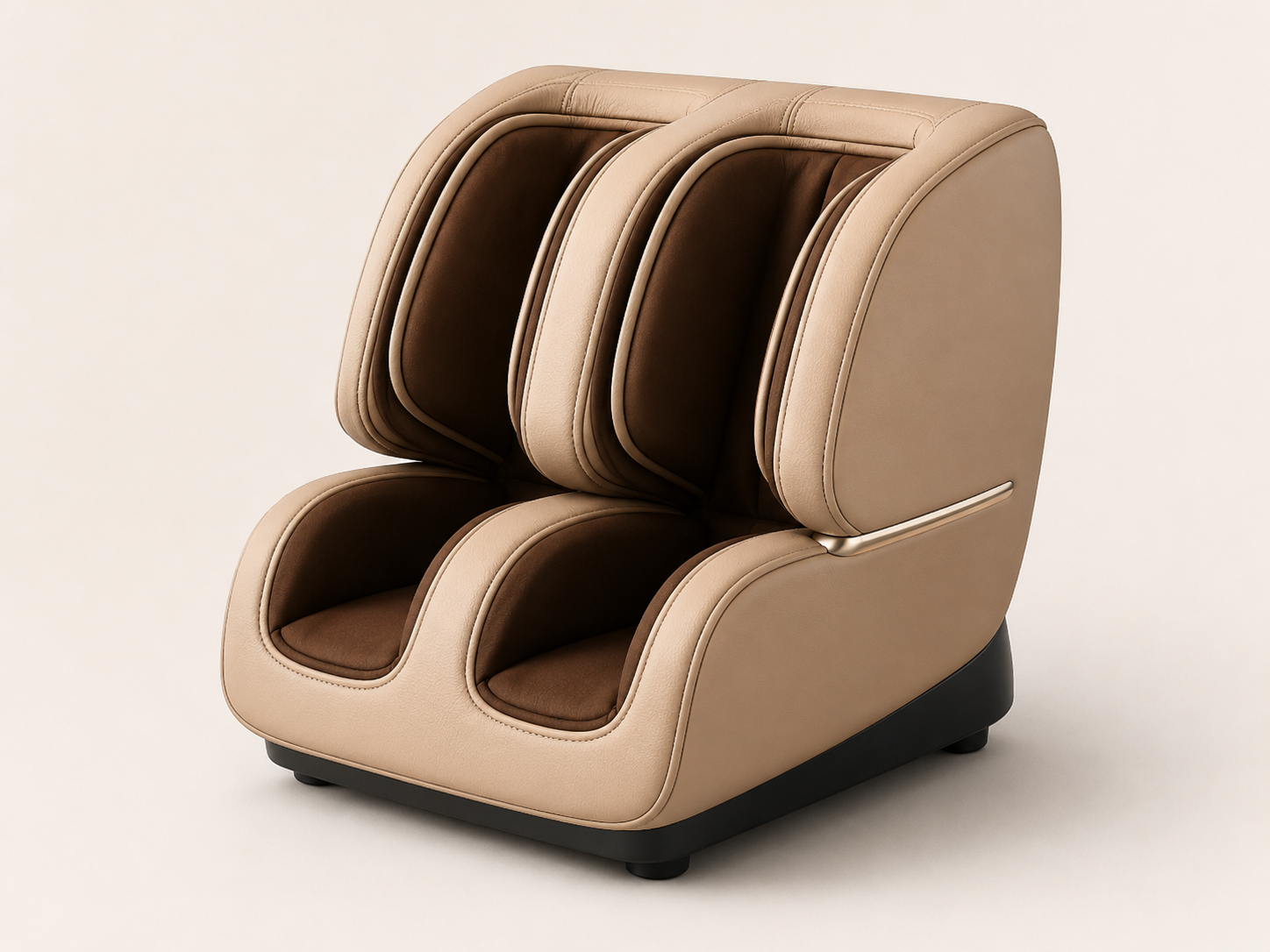 Foot massager upholstered with synthetic leather