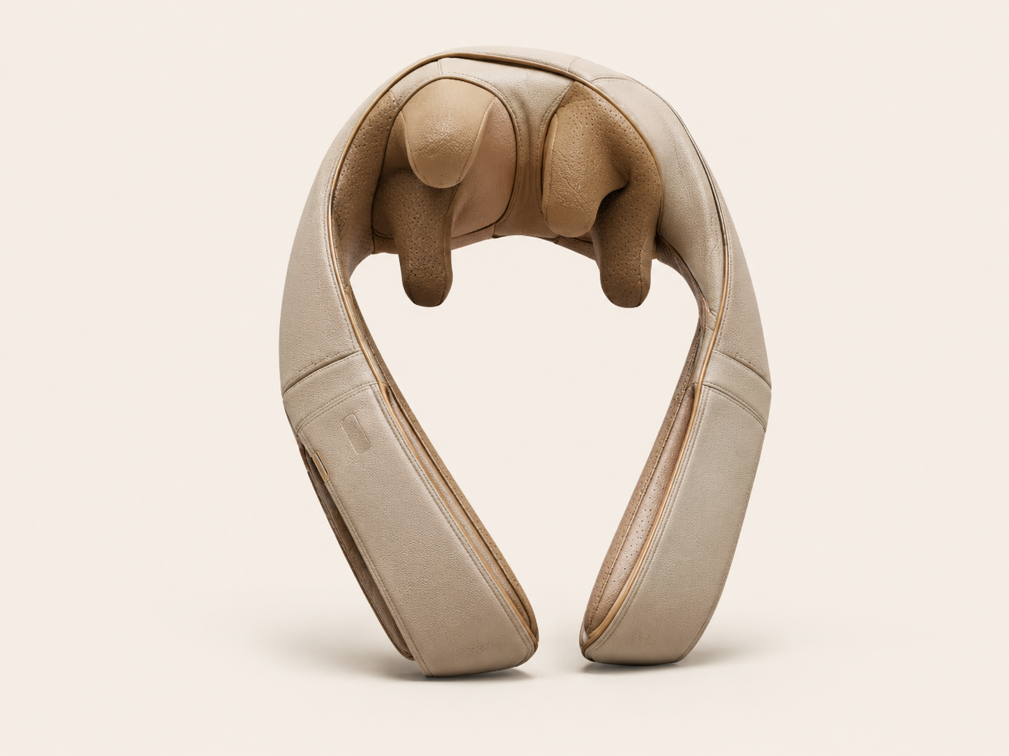 Neck and shoulder massager synthetic leather application