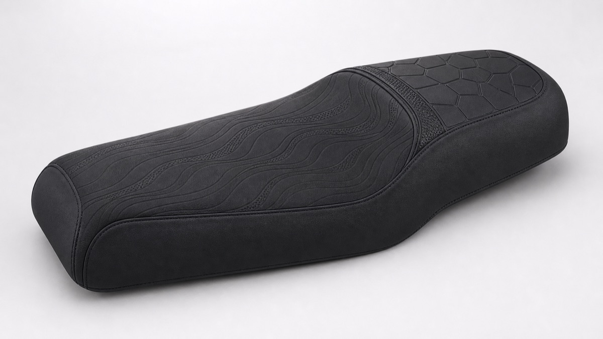 Concept visualization of a scooter saddle side-panel zone
