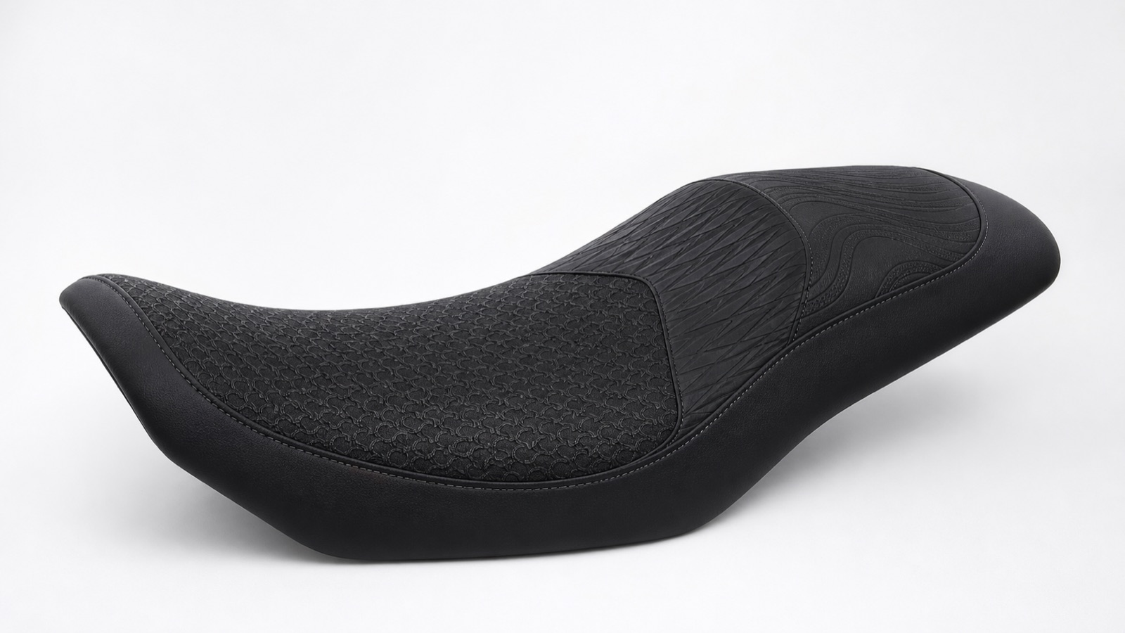 Concept visualization of a finished wrapped motorcycle saddle