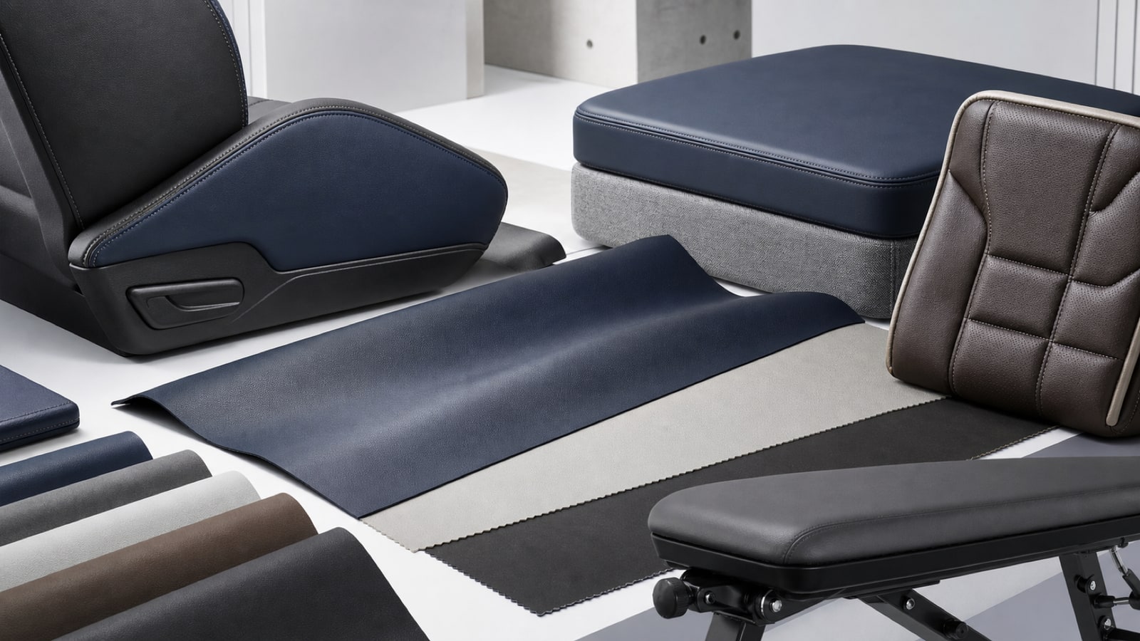 PU upholstery samples for seating, automotive interiors and equipment panels
