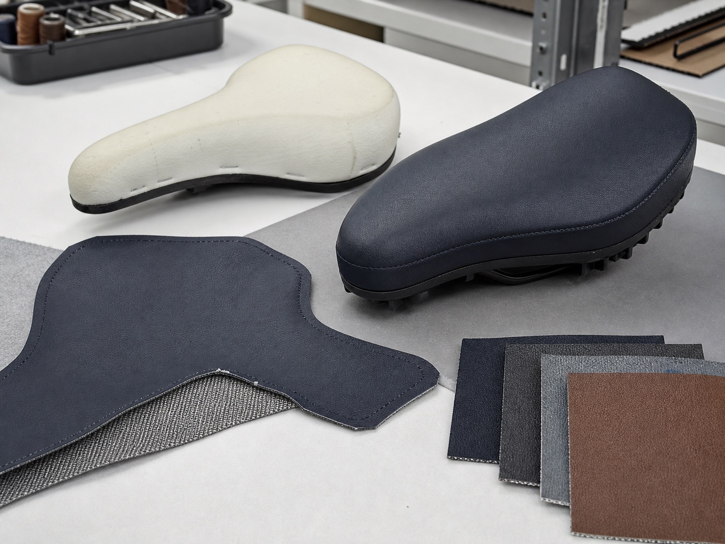 Stable non-stretch PVC calendered artificial leather cover development for bicycle saddles