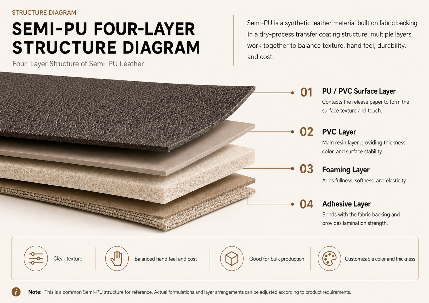 Semi PU four-layer structure diagram