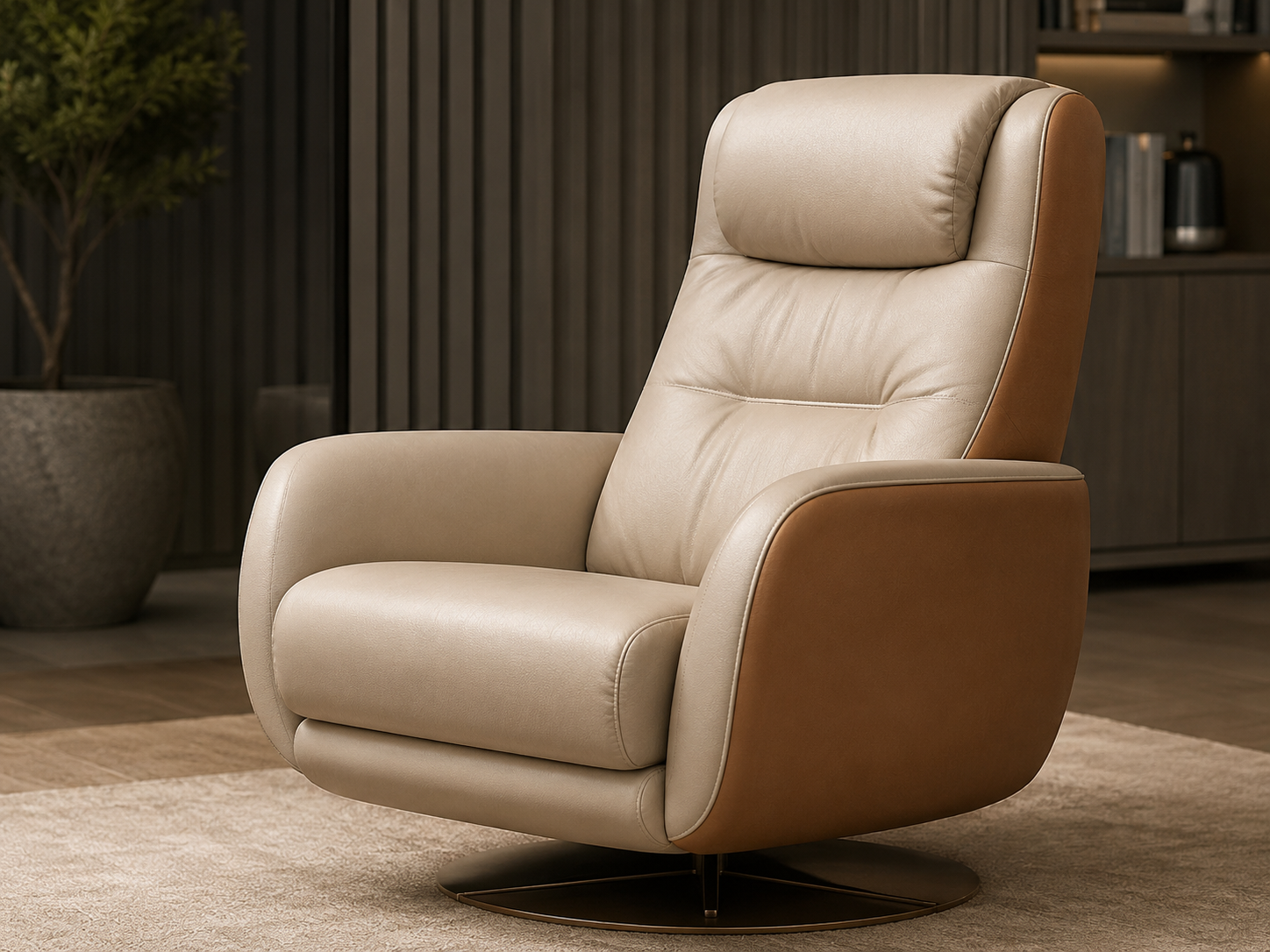 High-end lounge chair using silicone leather upholstery